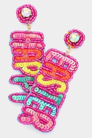 Happy Easter Beaded Earrings