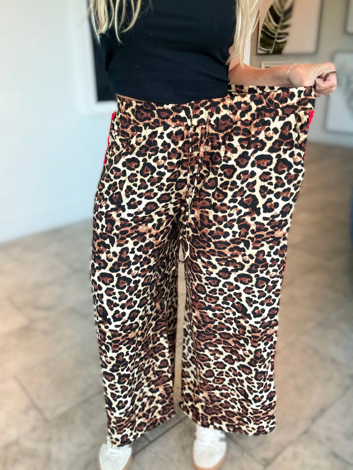 Wild Soul Leopard Wide-Leg Pants