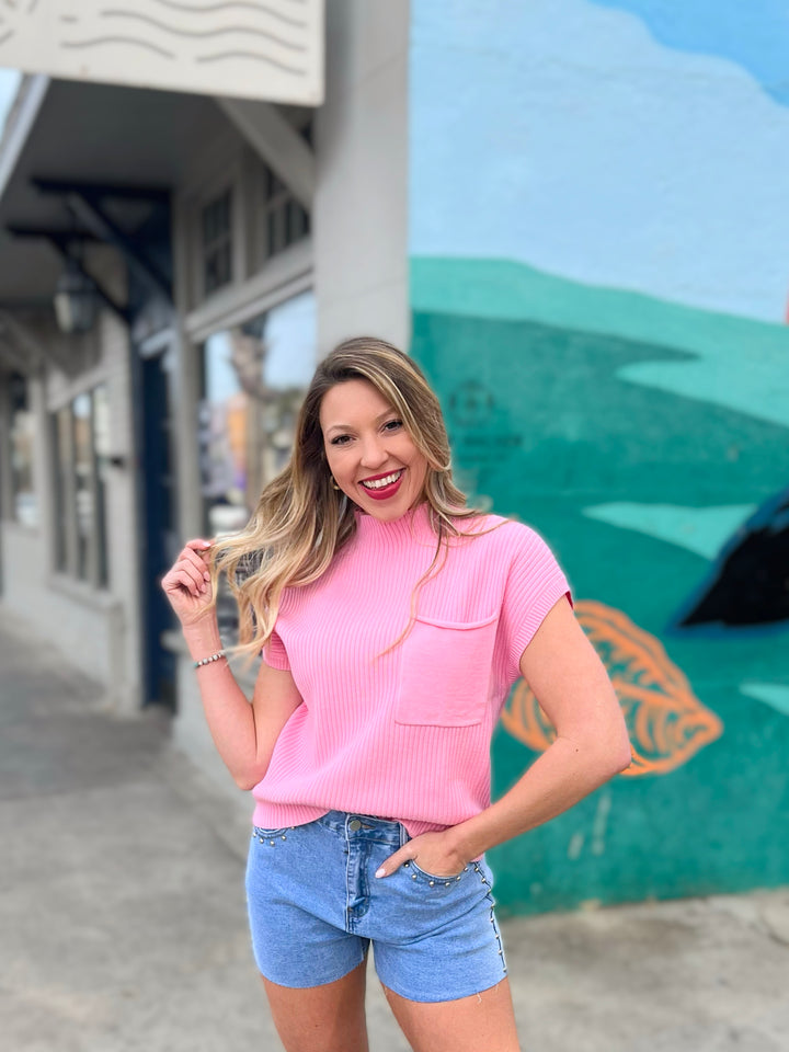 Count The Days Studded Denim Shorts