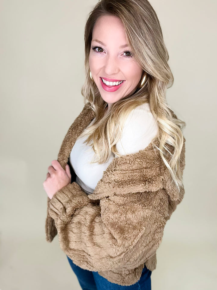 Shayla Cable Knit Fleece Jacket