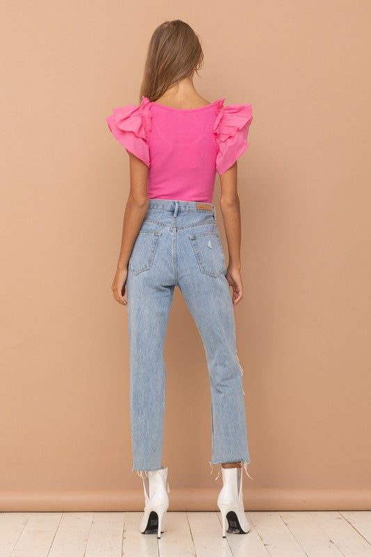 The Raquel Ruffle Sleeve Bodysuit