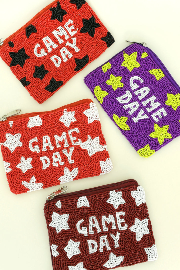 Game Day Beaded Coin Bag