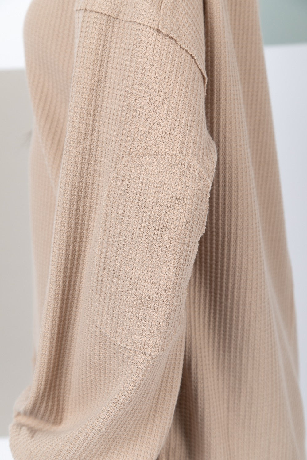 Deep Connection  Elbow Patch Knit Top