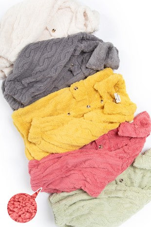 Shayla Cable Knit Fleece Jacket