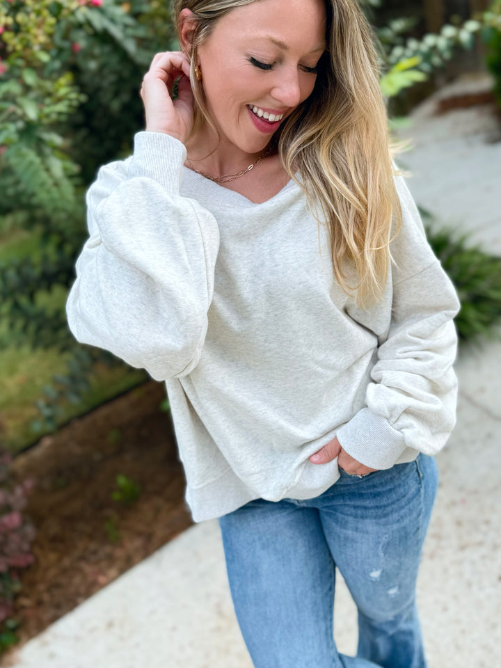 Humble & Kind Reversible Sweatshirt in Ash Grey