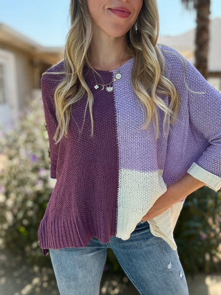 Splitting The Road Lilac Sweater Top
