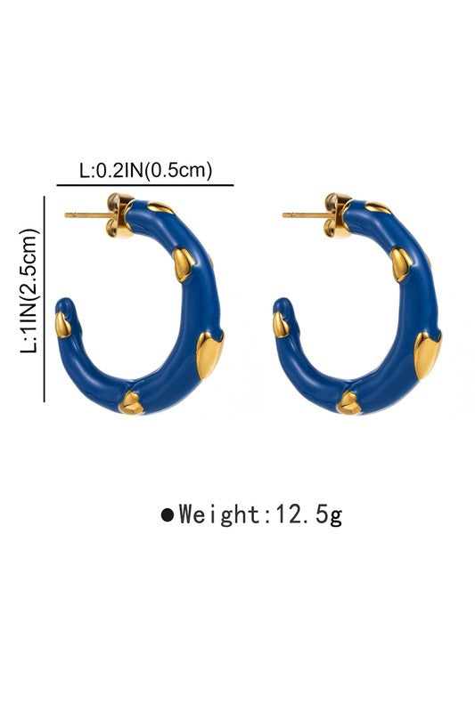 Waterproof Heart Huggie Earrings