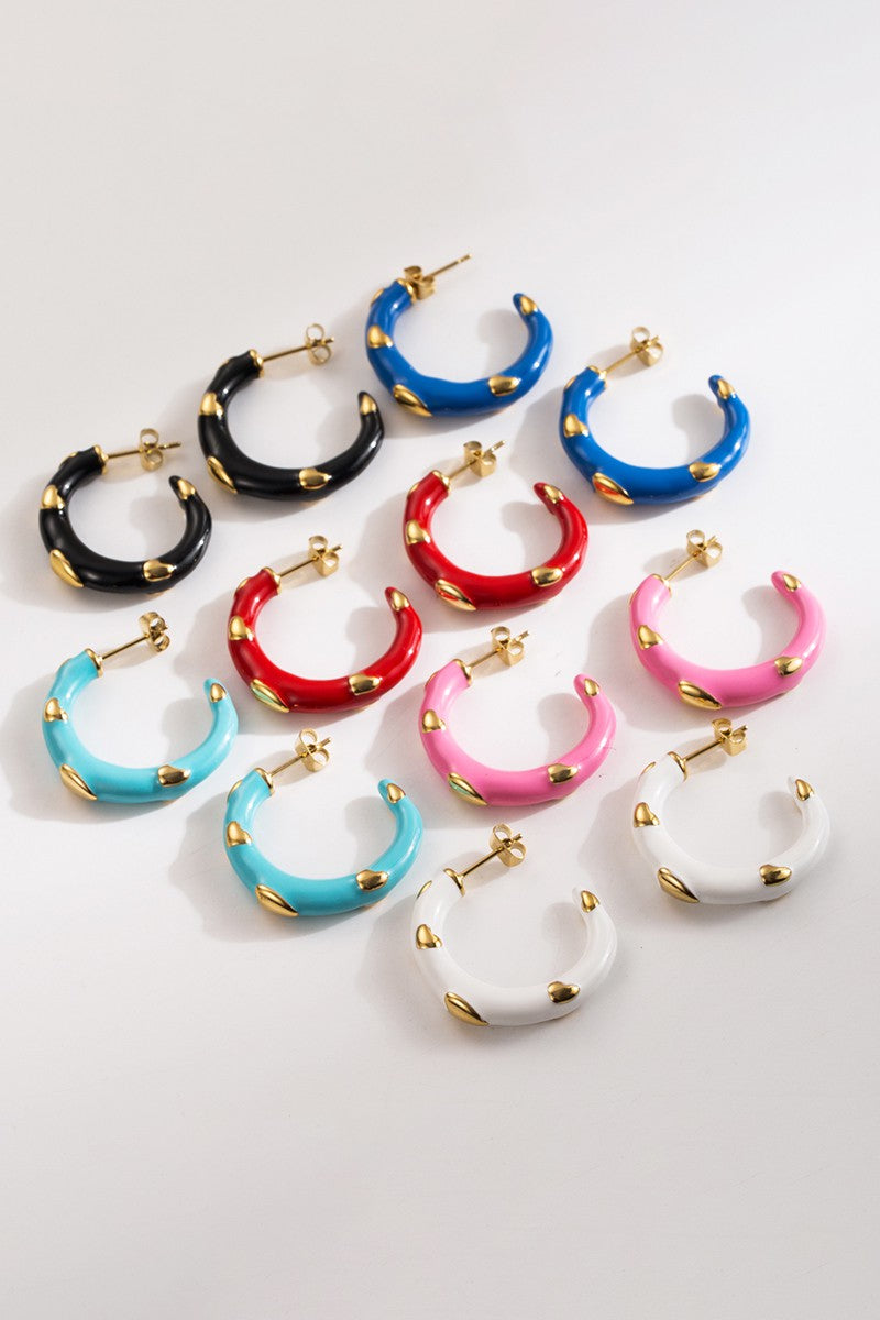 Waterproof Heart Huggie Earrings