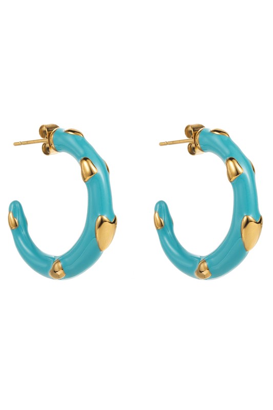 Waterproof Heart Huggie Earrings