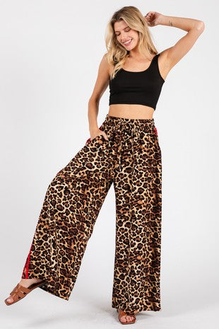 Wild Soul Leopard Wide-Leg Pants