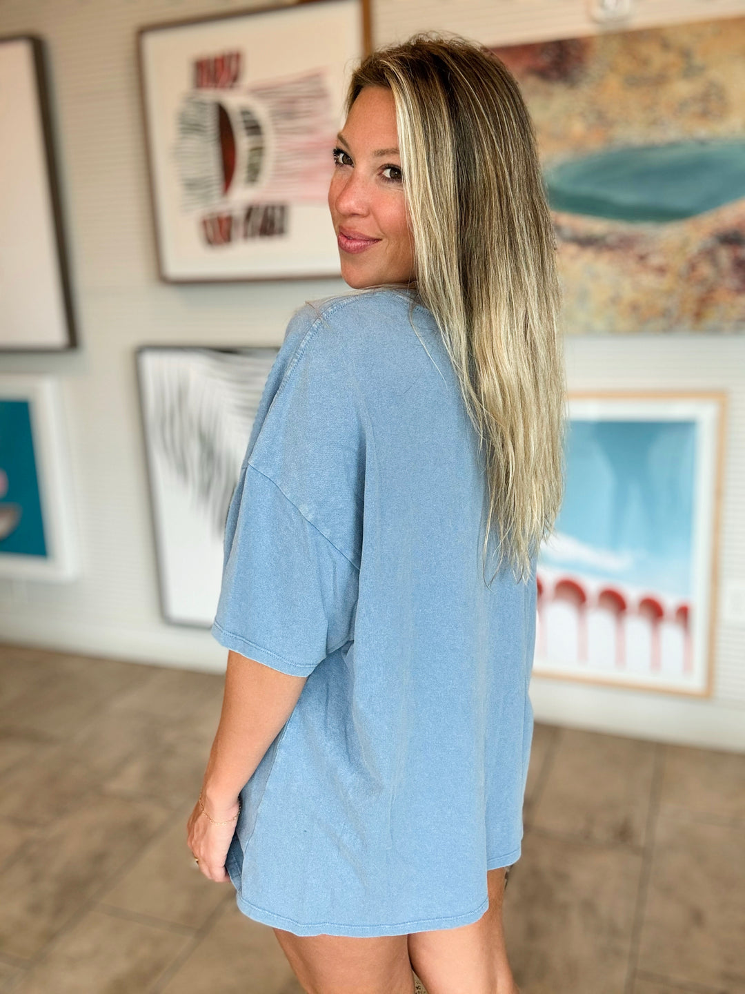 Fully Authentic Oversized Tee in Blue