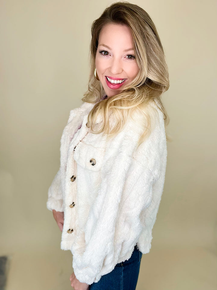 Shayla Cable Knit Fleece Jacket