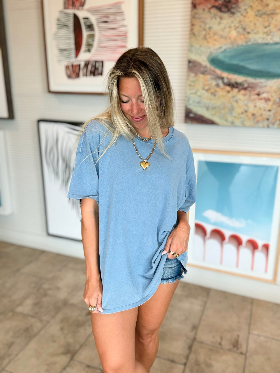 Fully Authentic Oversized Tee in Blue