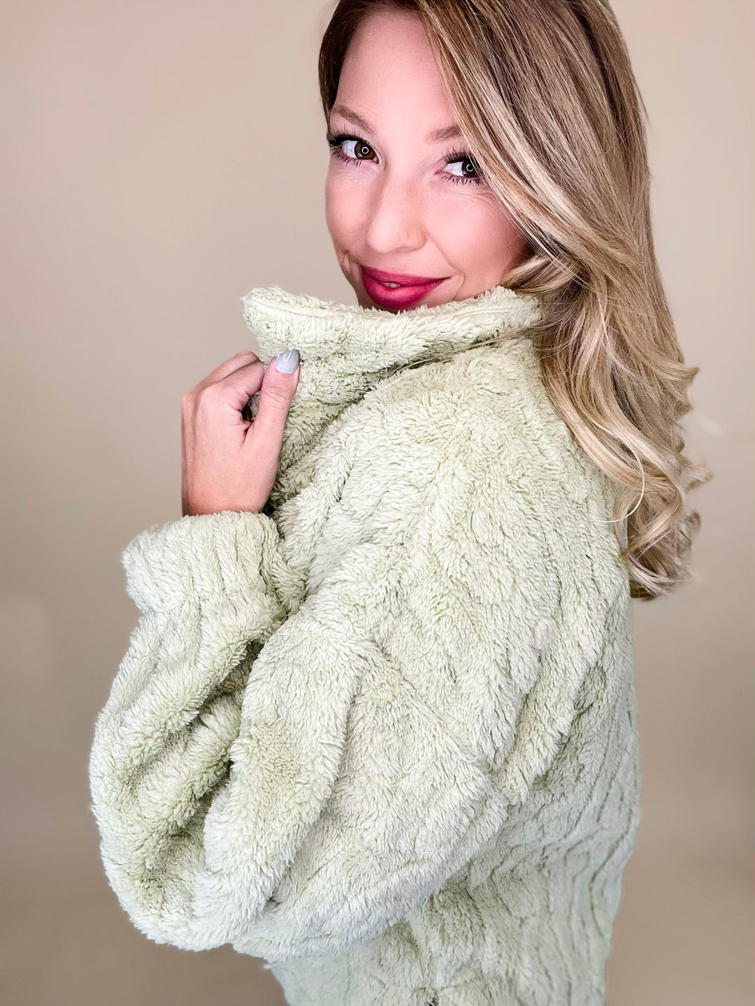 Shayla Cable Knit Fleece Jacket