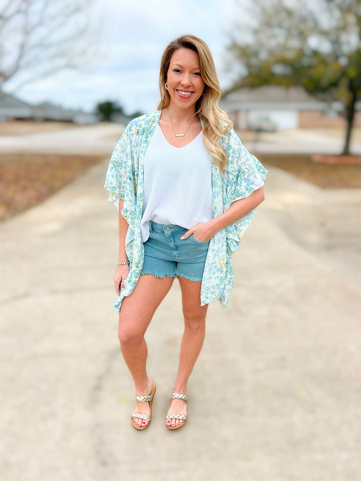 The Lindsay Acid Wash Frayed Shorts- Several Colors