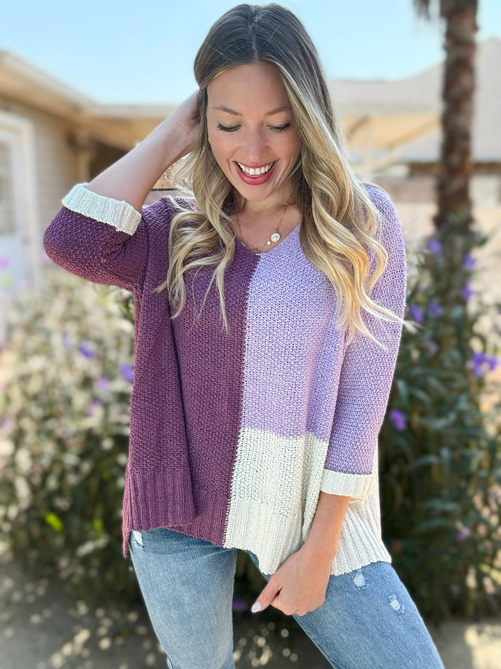 Splitting The Road Lilac Sweater Top