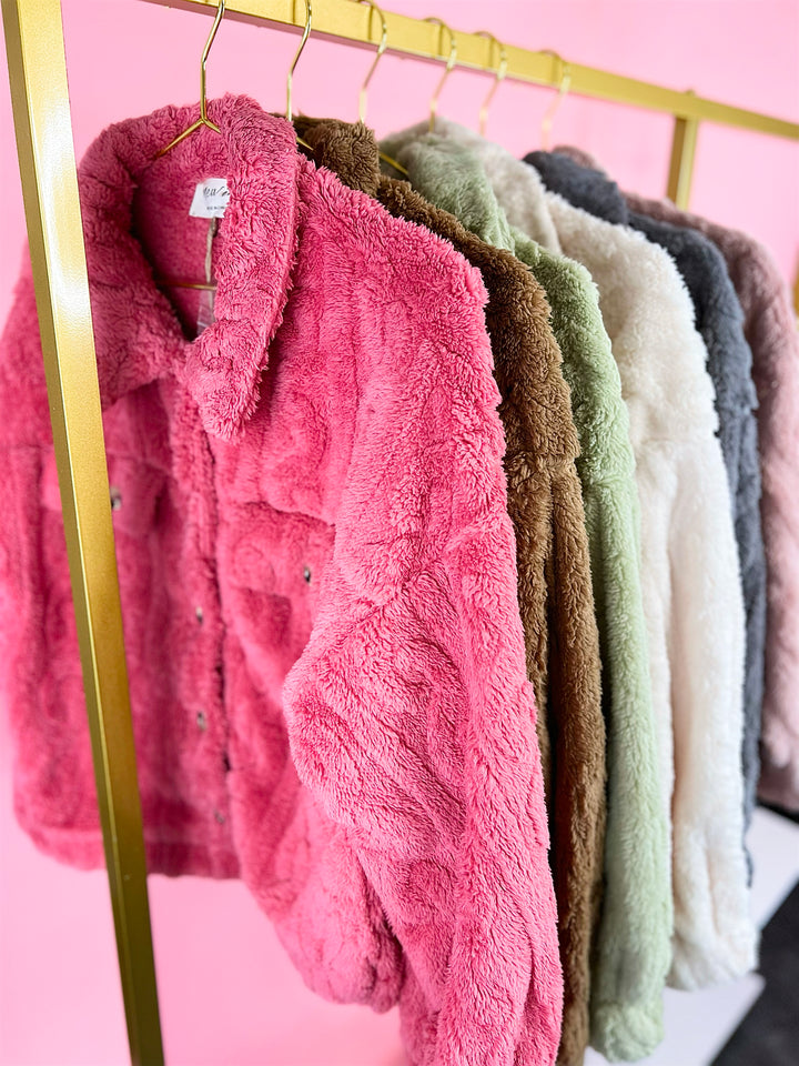 Shayla Cable Knit Fleece Jacket