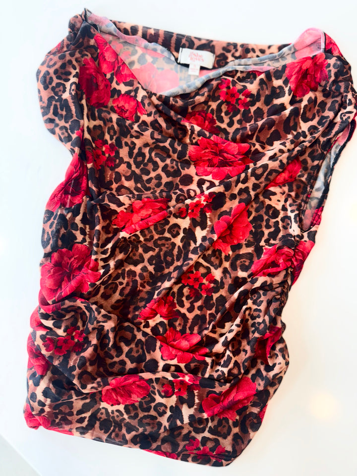 Untamed Bloom Mesh Off Shoulder Top