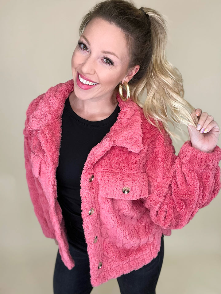 Shayla Cable Knit Fleece Jacket