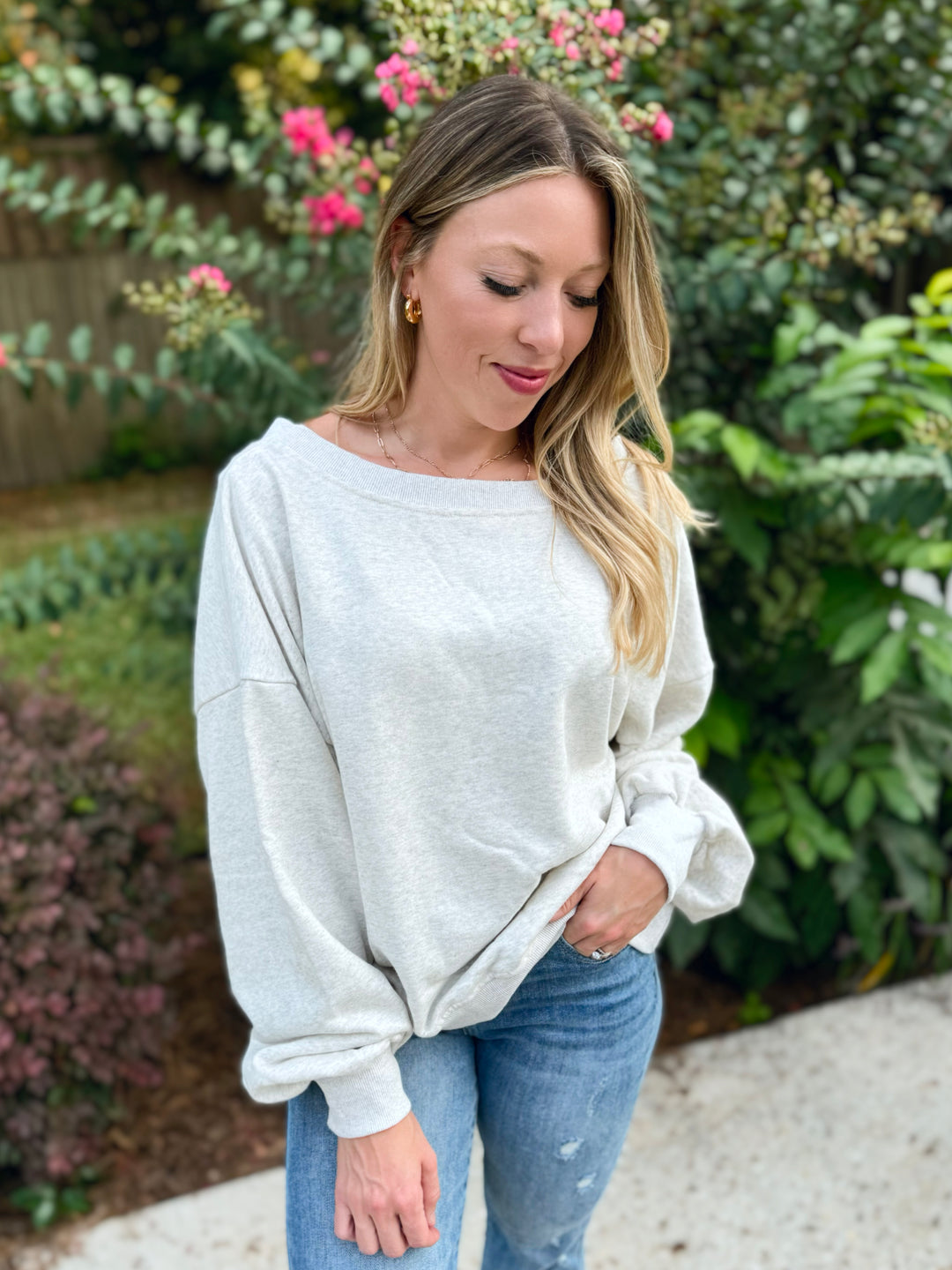 Humble & Kind Reversible Sweatshirt in Ash Grey