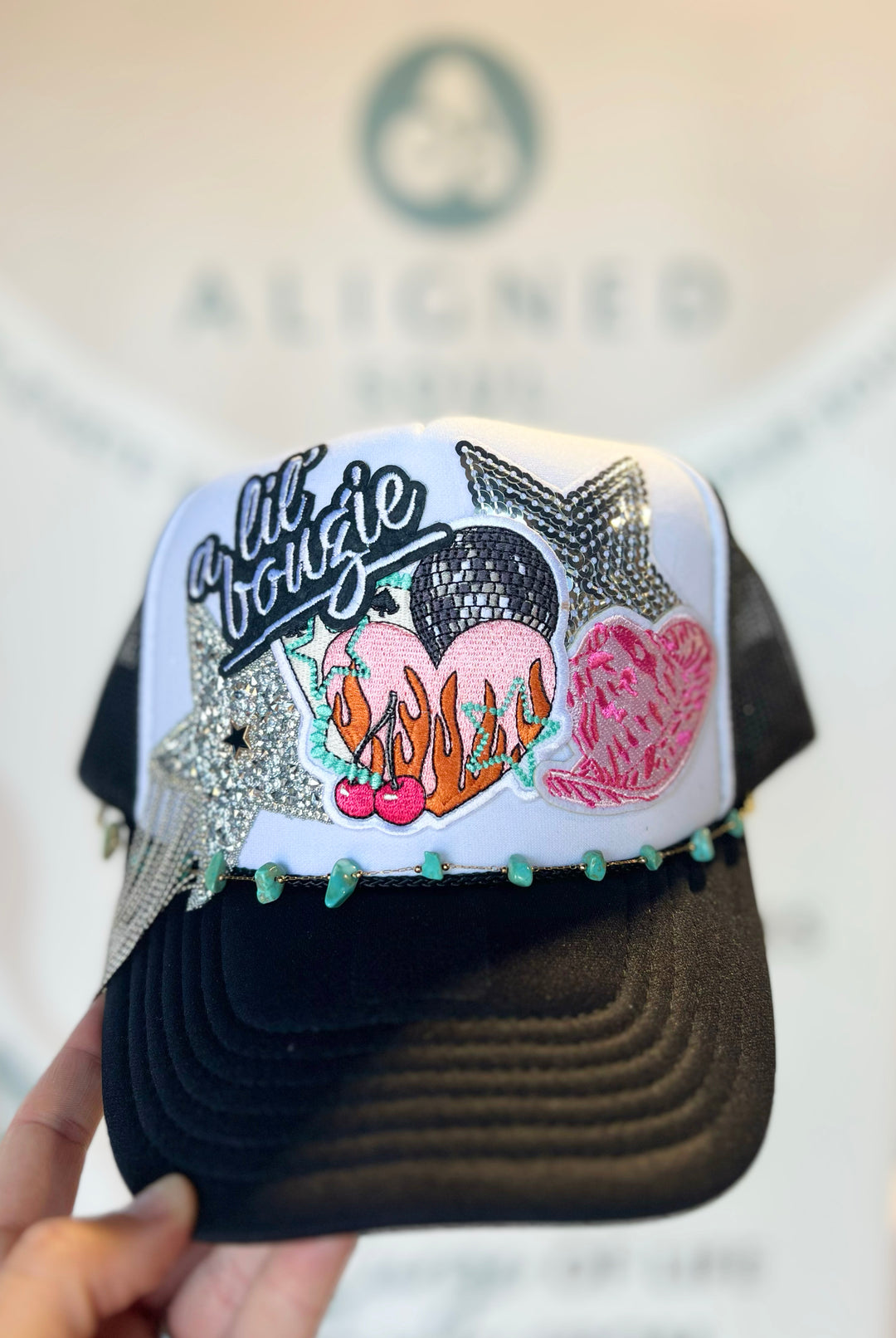 A Lil’ Boujee Blk/Wht Trucker Hat