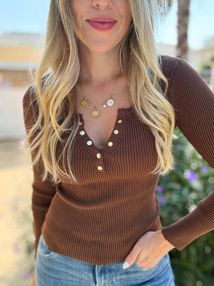 Time Stands Still Henley Long Sleeve Top- 4 Colors