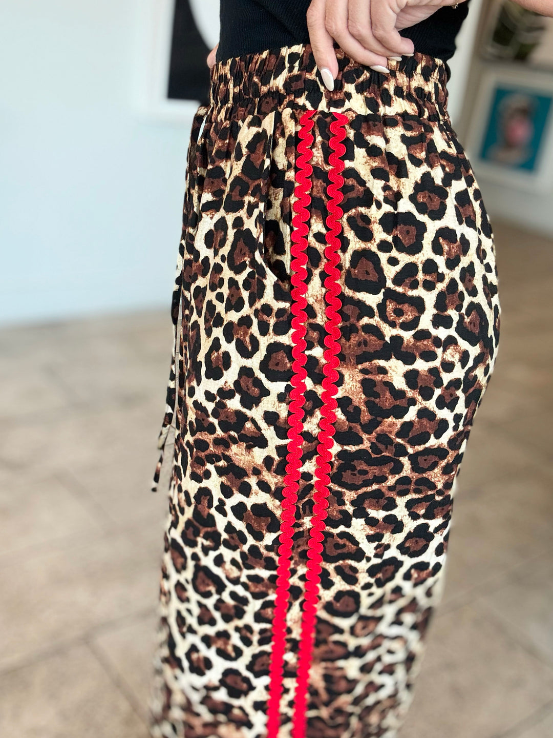Wild Soul Leopard Wide-Leg Pants