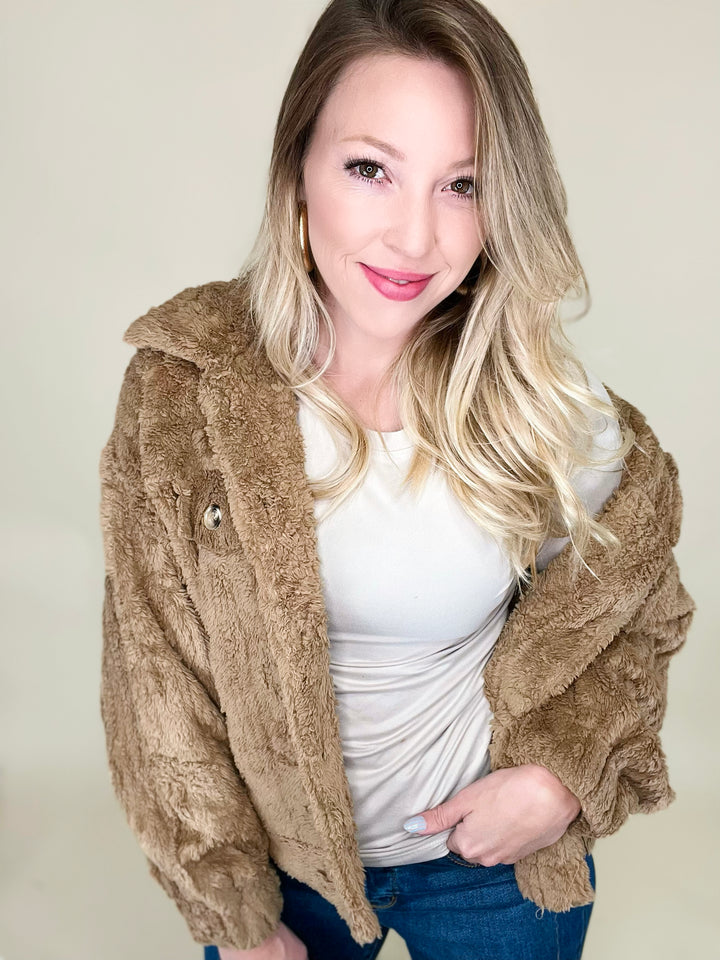 Shayla Cable Knit Fleece Jacket