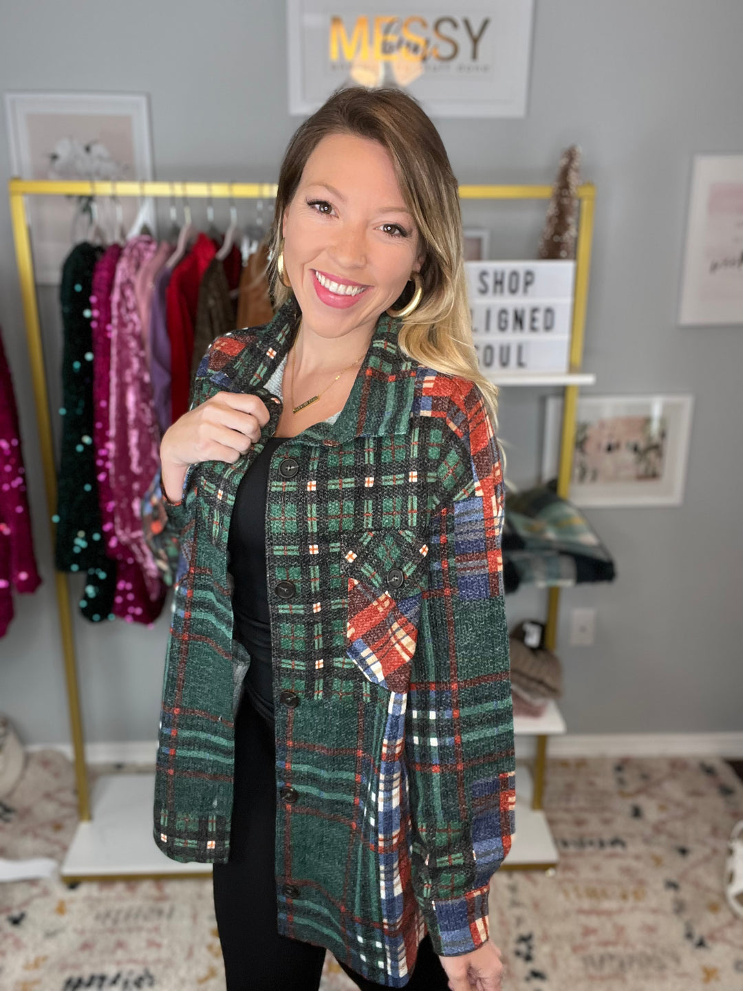 Hunter Green Plaid Shacket