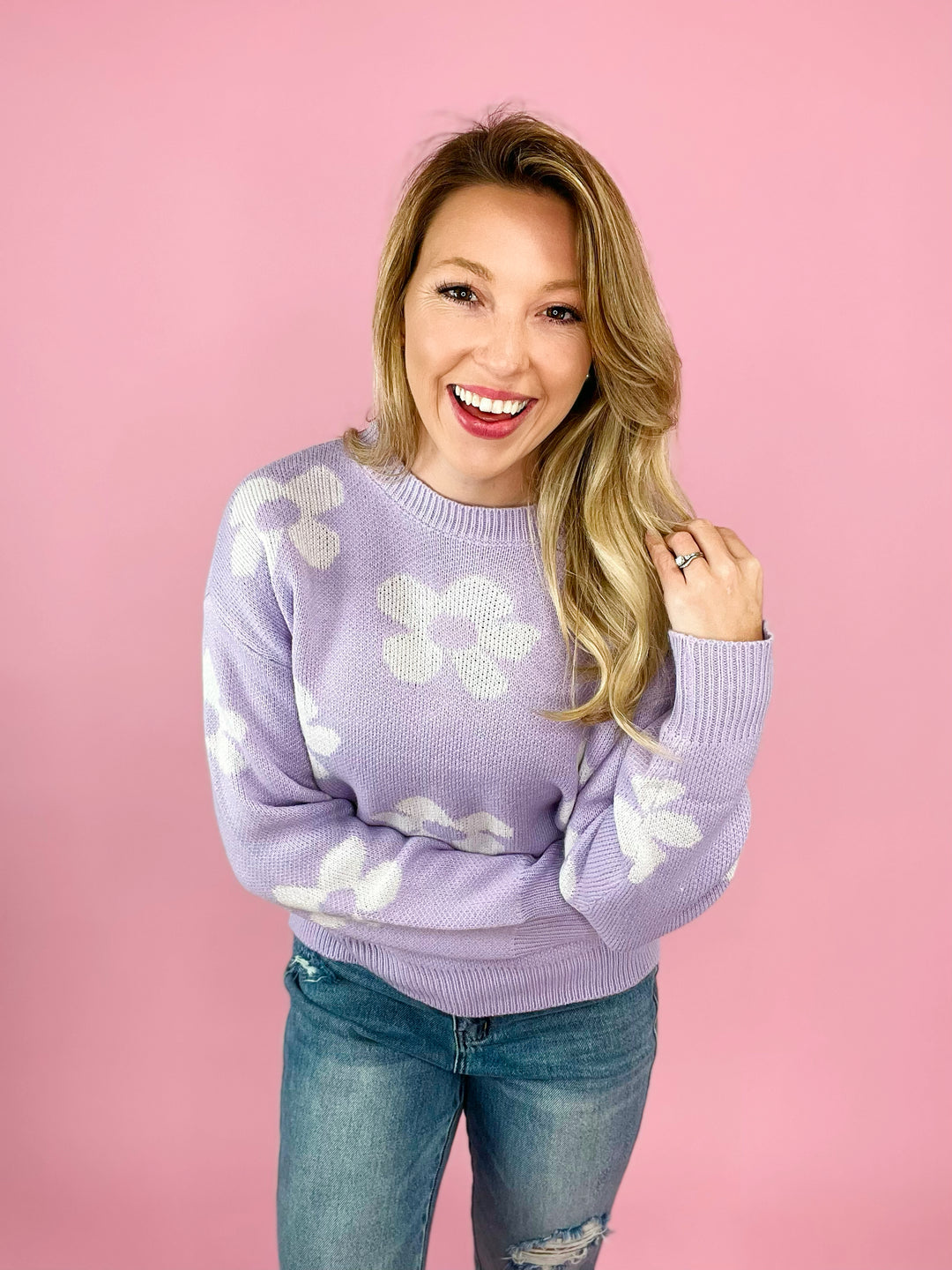 Micah Floral Dropshoulder Sweater