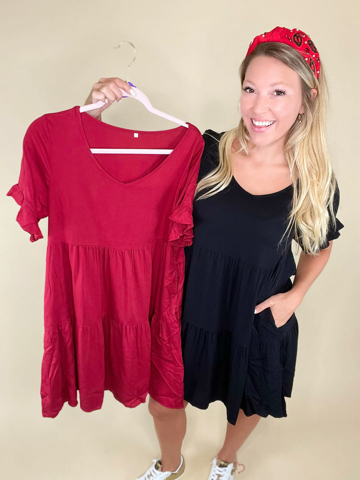 Sass & Class Tiered Ruffle Dress- 2 Colors