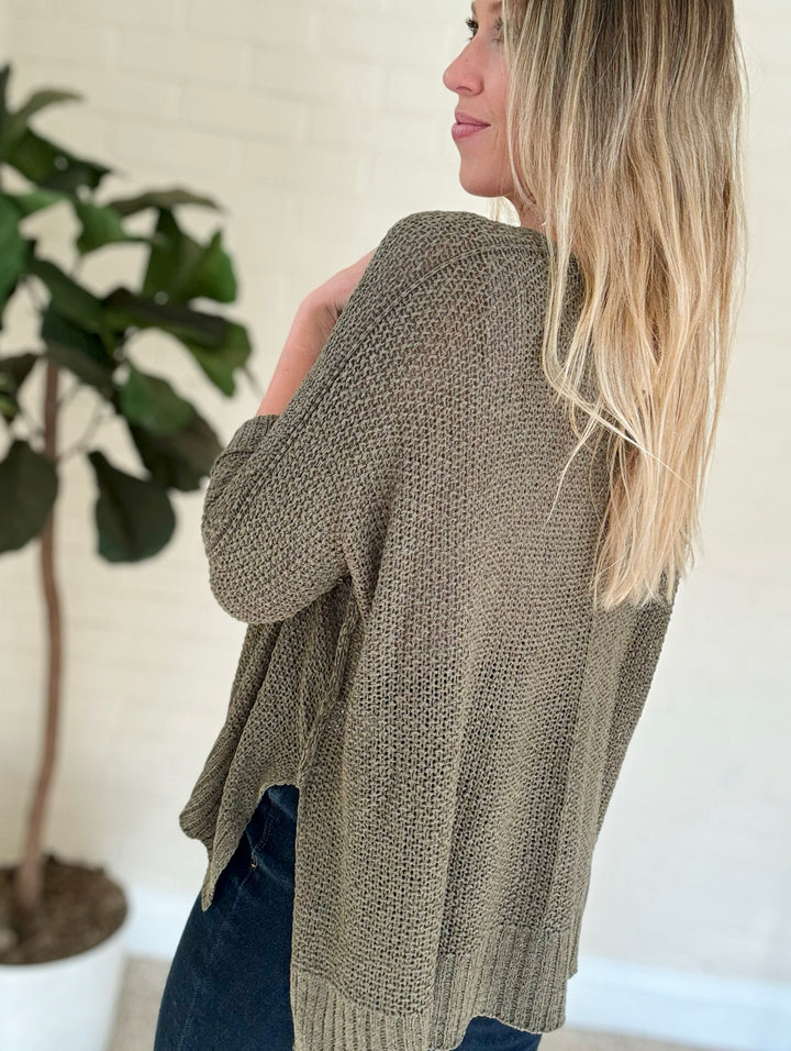 Evolution Loose Fit Sweater- Olive