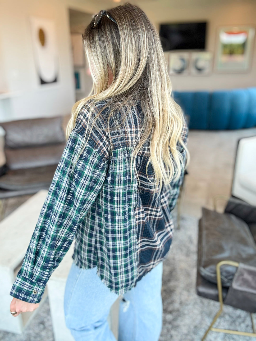 Heartache Tonight Plaid Flannel Long Sleeve Top