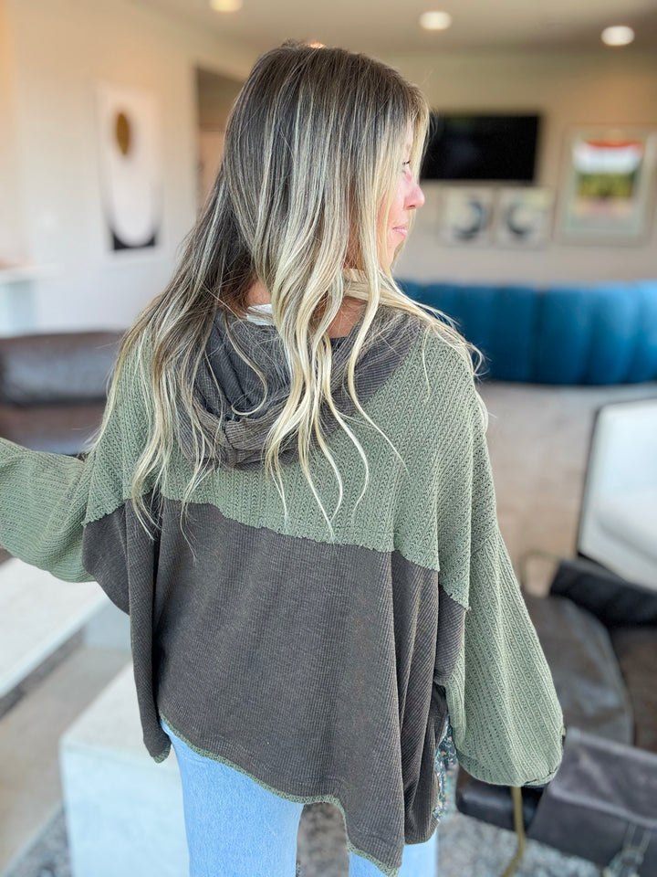Spread Peace Comfort Hoodie Top-Charcoal