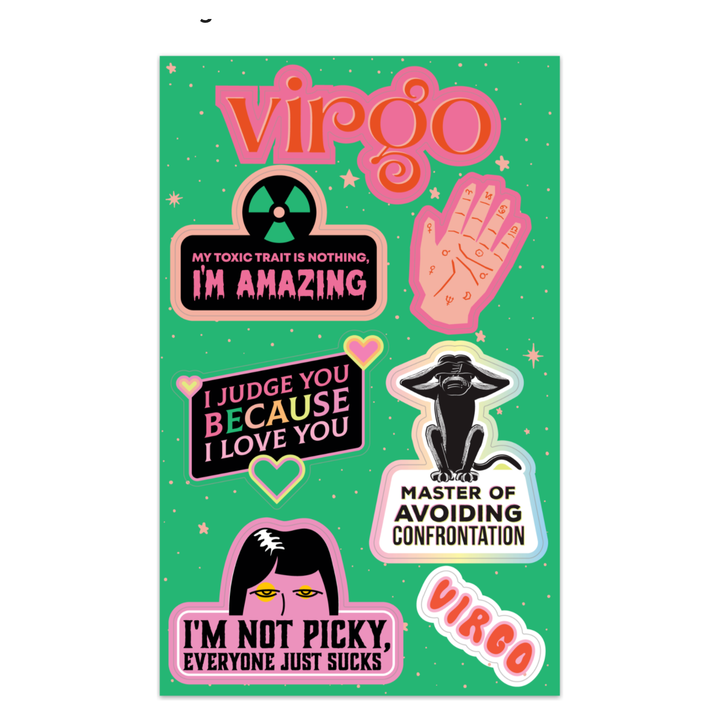 Virgo Astrological Sticker Sheet