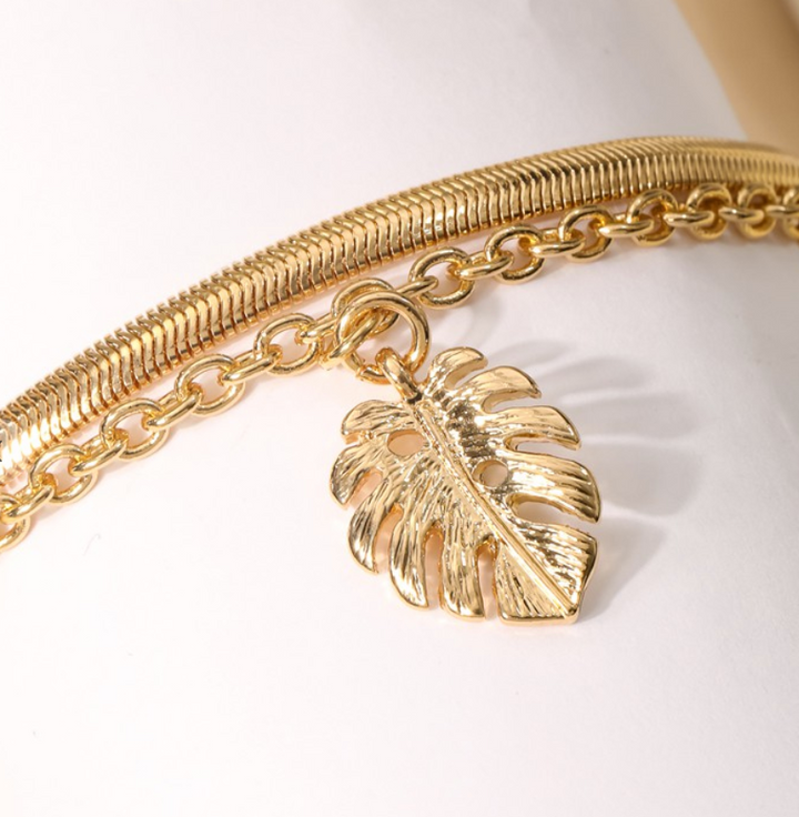 Golden Palm Layered Bracelet