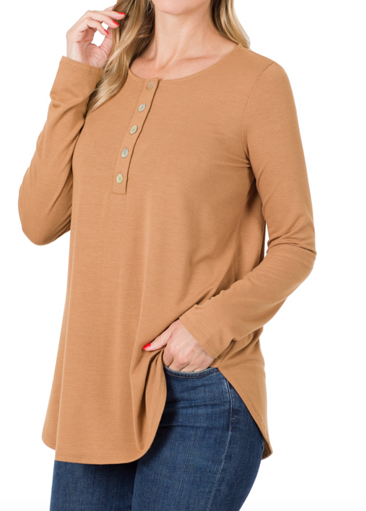 Lindsey Dolphin Hem Long Sleeve