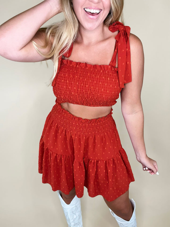 Something in the Orange Smocked Frill Set