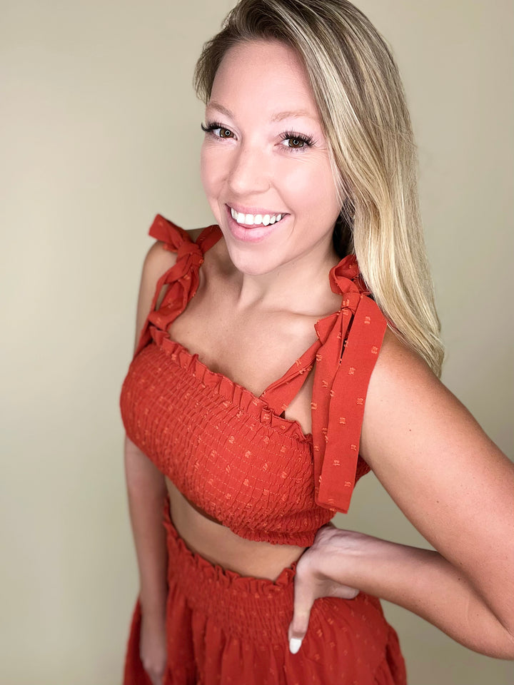 Something in the Orange Smocked Frill Set