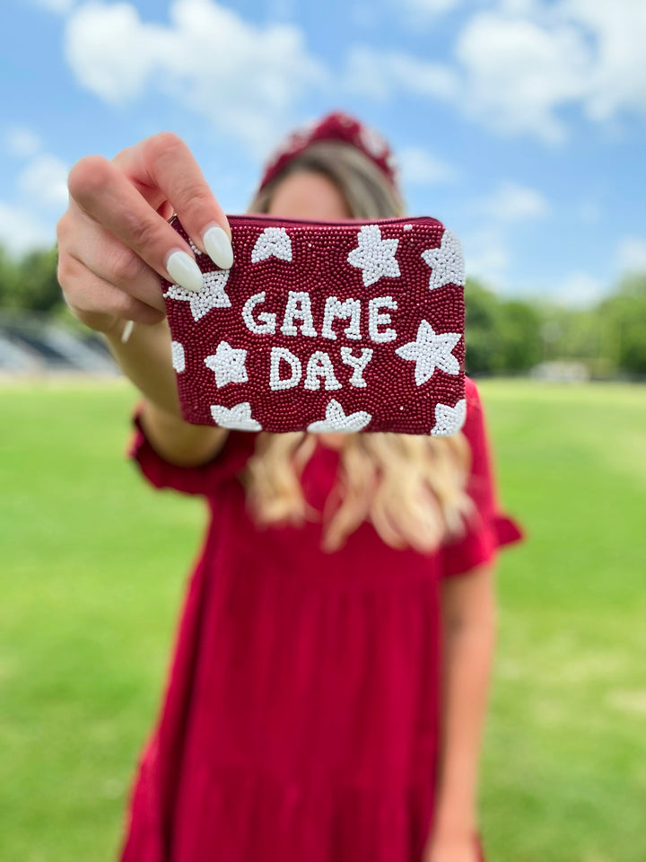 Game Day Beaded Coin Bag