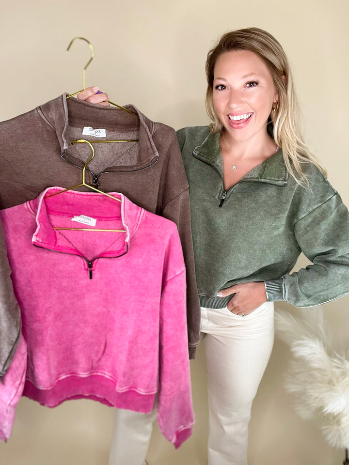 Everyday Essentials Acid Wash Pull Over