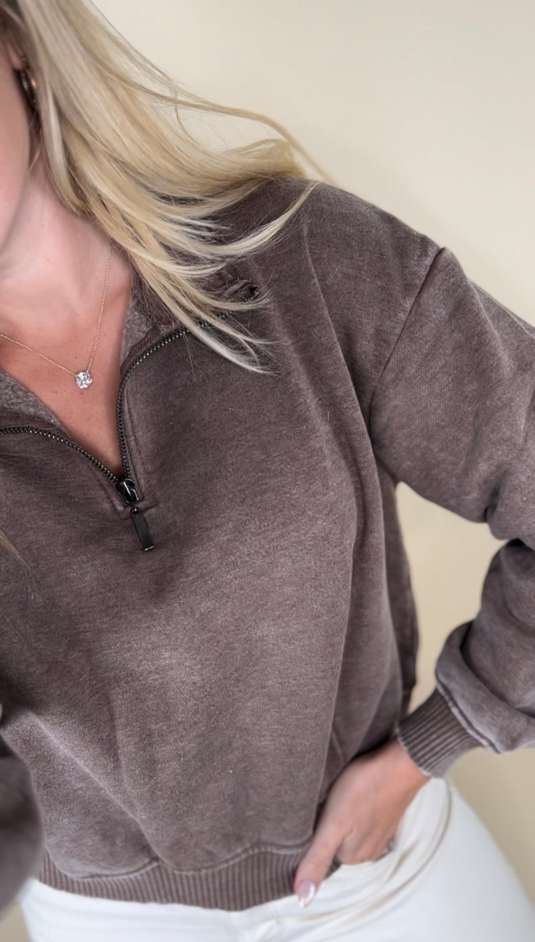 Everyday Essentials Acid Wash Pull Over