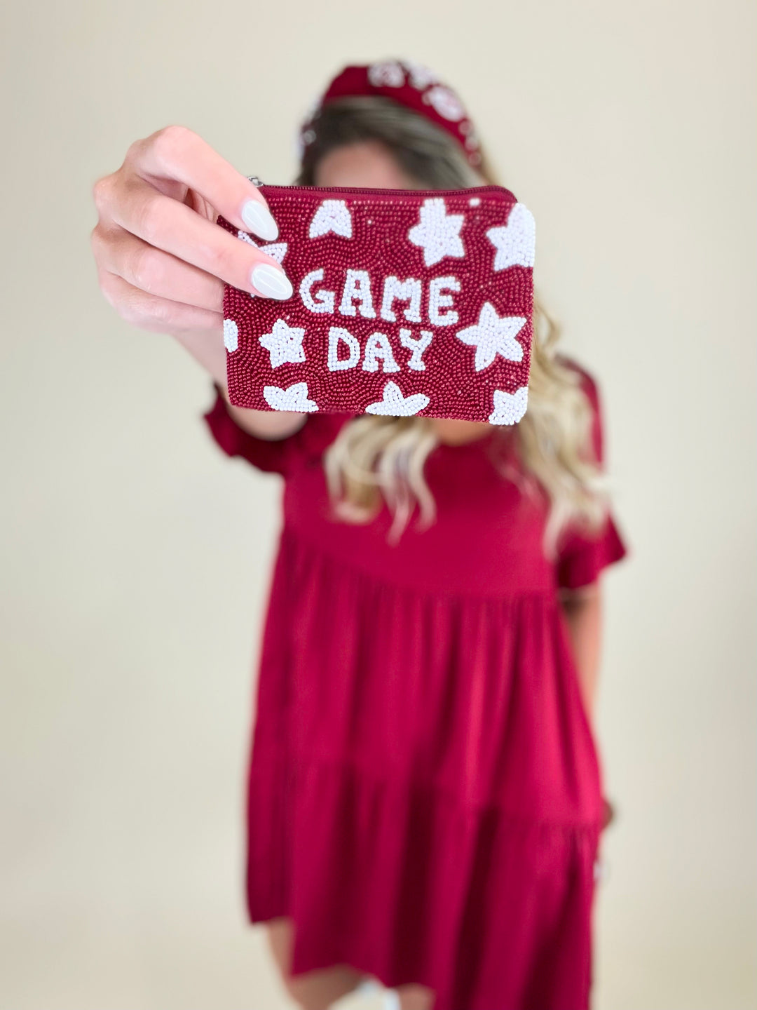 Game Day Beaded Coin Bag