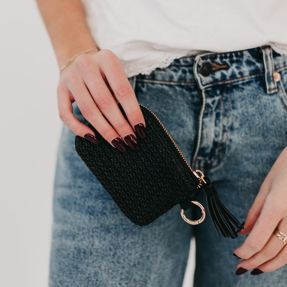 River Raffia Clippable Card Holder Wallet-Wallet-Pretty Simple