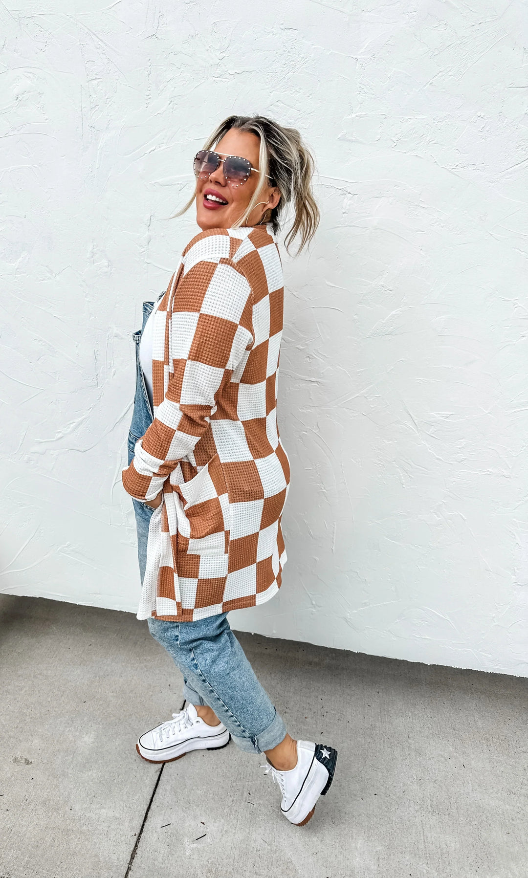 PREORDER: Checker Print Lola Cardigan