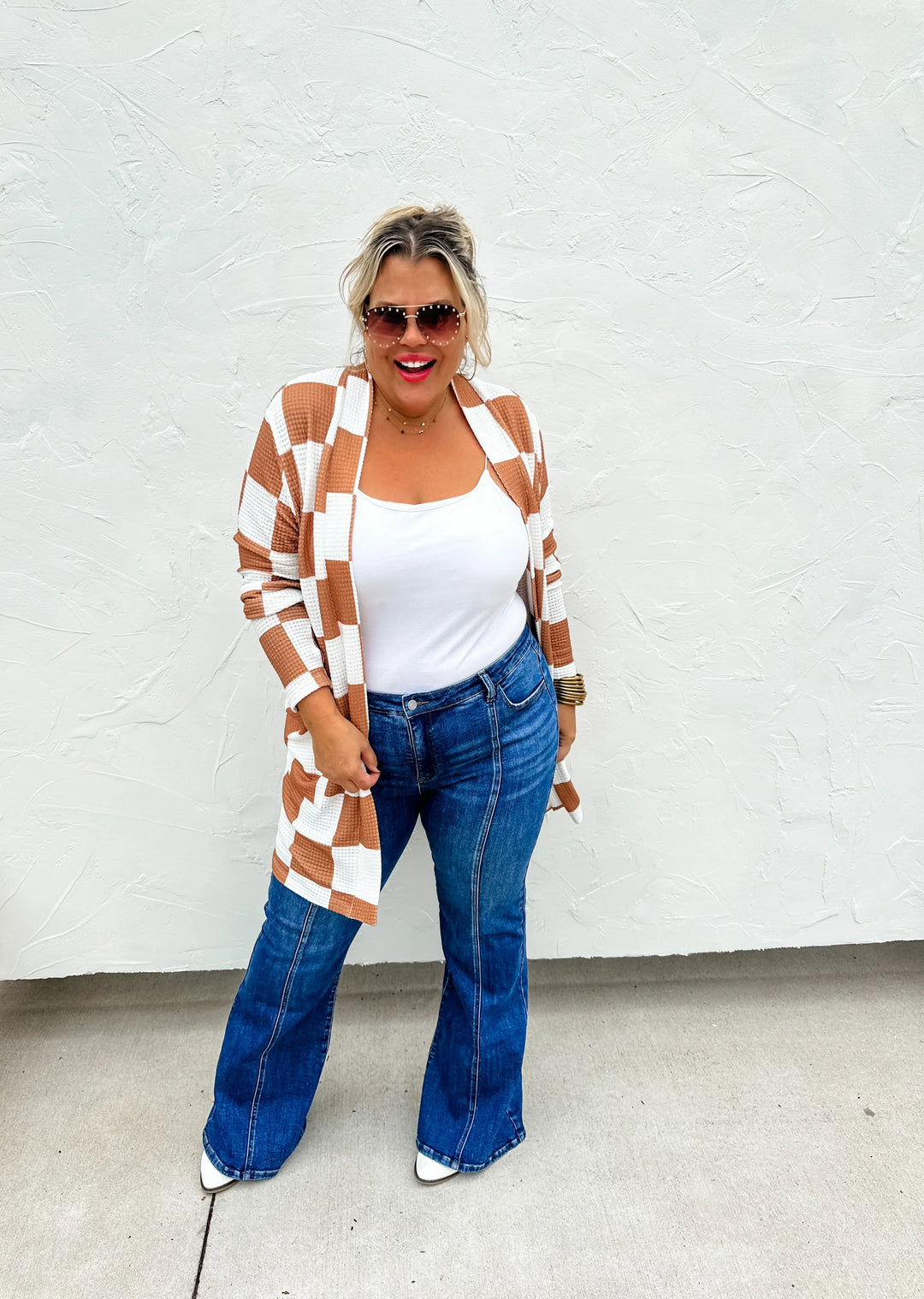 PREORDER: Checker Print Lola Cardigan