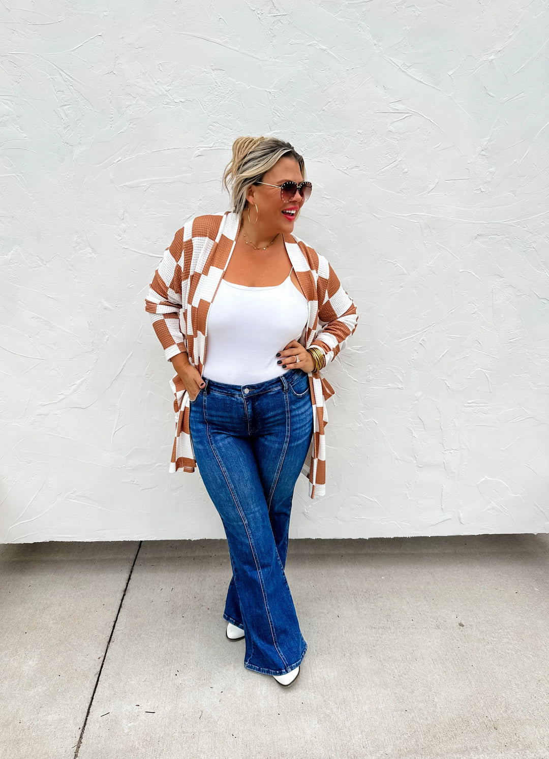 PREORDER: Checker Print Lola Cardigan