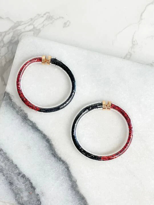 PREORDER: Game Day Jelly Tube Hoop Earrings In Assorted Colors