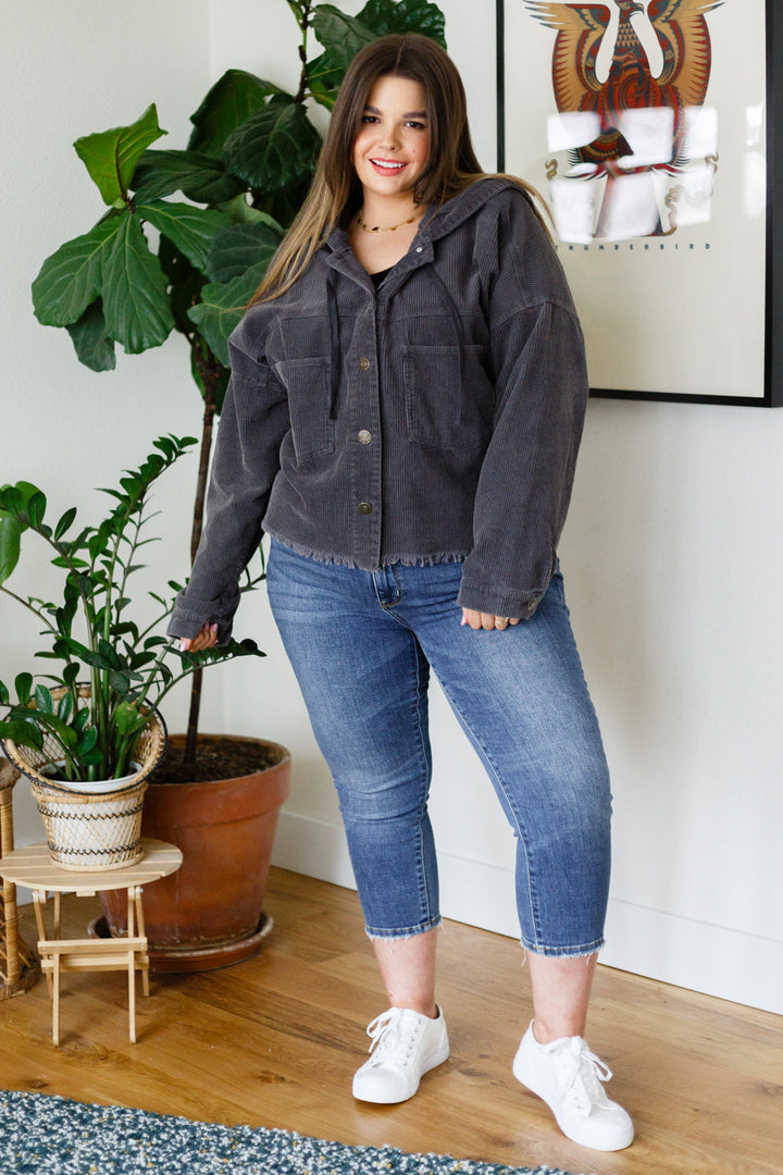 Give Me More Corduroy Jacket in Charcoal