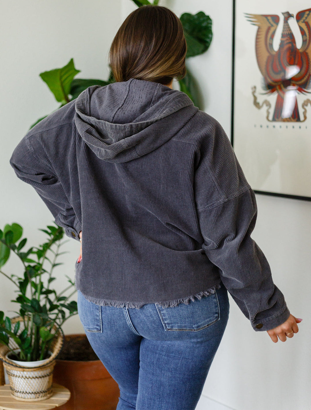 Give Me More Corduroy Jacket in Charcoal